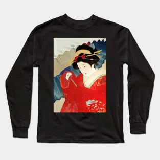 Japanese beauty under the snow - Ukiyo-e Japanese vintage Art Long Sleeve T-Shirt